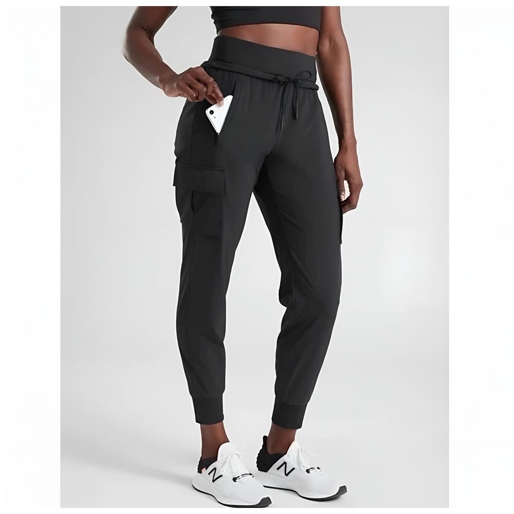 Athleta Sutton Cargo Jogger Pants Black Size 10